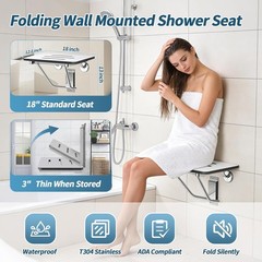 18in Fold Down Wall Mount Shower Seat ADA 420lb