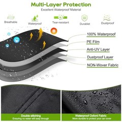 UTV Cover, Waterproof All Weather Sun-UV Snow Protector 4-6 Seater Black