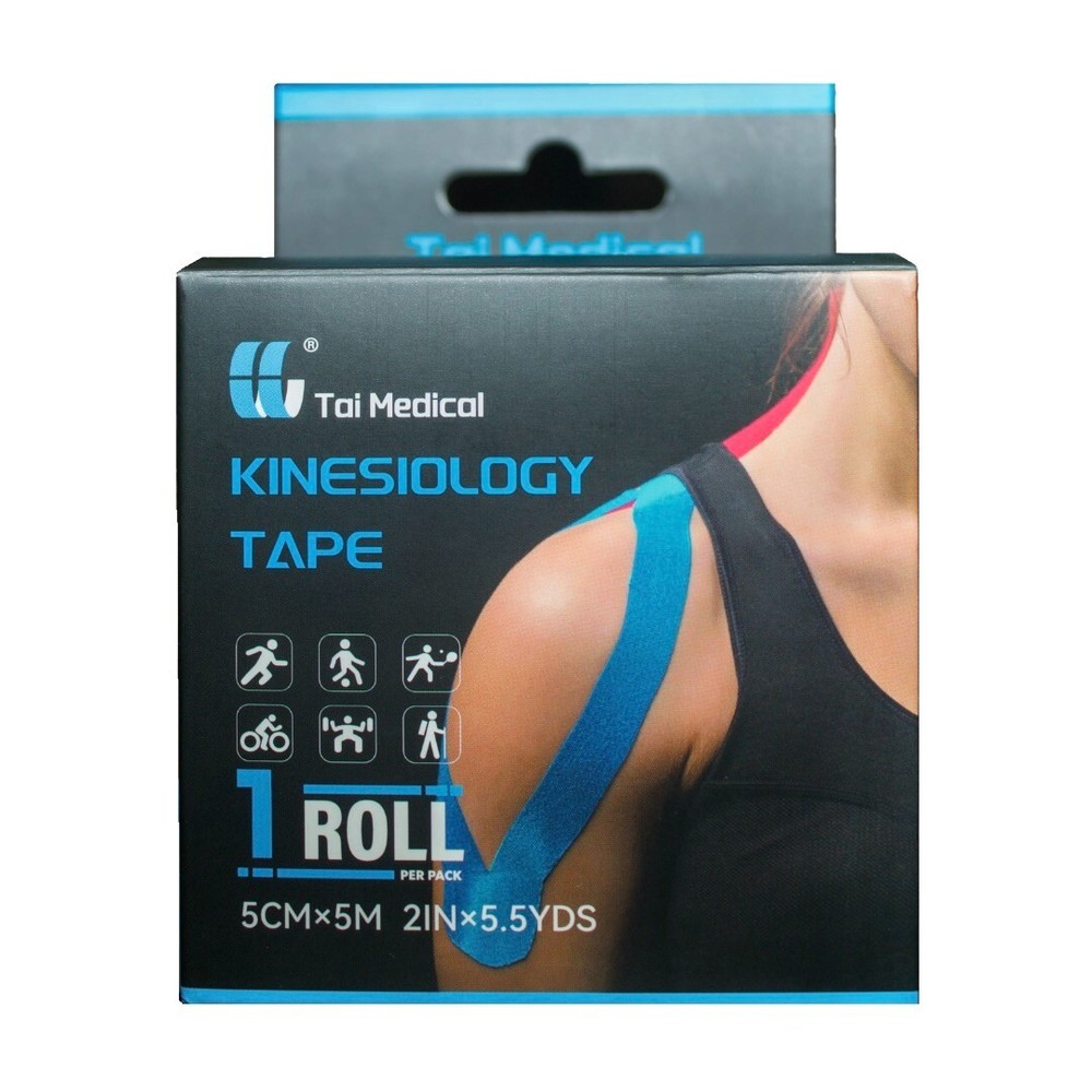 Elastic Therapeutic Athletic Kinesiology Tape, Gold Beige, 2″ x 16.4 ft – 1 Roll