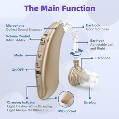 1 Pair Of Digital Hearing Aid Severe Loss Rechargeable Invisible BTE Ear Aids