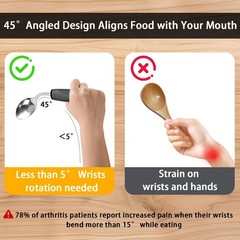 Weighted Adaptive Utensils, 4-Pcs Utensils for Hand Tremors Silver