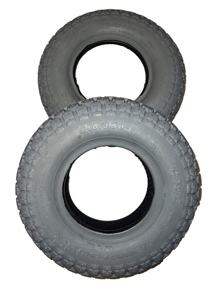 NEW PAIR 4.10/3.50-6 Tires Wheels Pneumatic Air Pride Legend XL Mobility Scooter