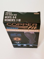 COPPER FIT ENERGY COMPRESSION SOCKS; MEN ‚S SIZE 6-9, WOMEN’S 7-10; UNOPENED BOX