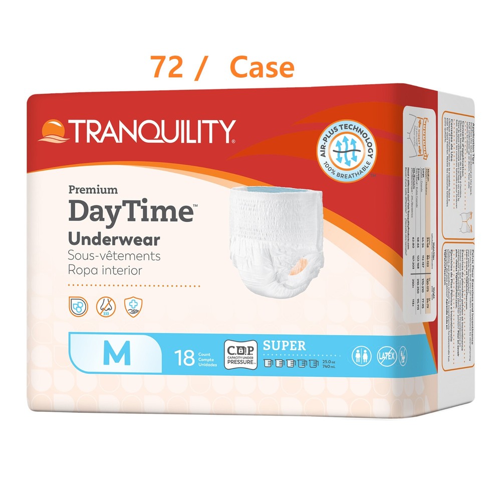 Tranquility Premium DayTime Adult Pull On Underwear Heavy Medium, 34-48in, 72/Cs