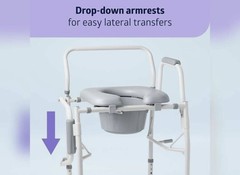 Medline Padded Drop Arm Commode, 350 Lb. Weight Capacity, 1 Count, G1-301DPX1