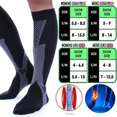 1-3 Pair Compression Socks Calf Sleeve Leg Support Brace 10-30mmHg For Men Women