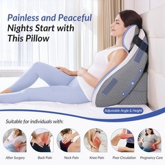 ZIKEE Wedge Pillow for Bed, Reading & Back Pain Relief, Memory Foam