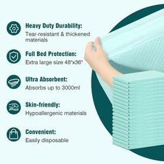 Tear-Resistant Chucks Pads Disposable 48″ x 36″ 20 Count Underpads Ex