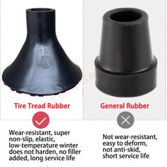 1PC Black/Gray Tire Rubber Tips Cane Crutch Chair Non-Slip Foot Pad Crutch Head