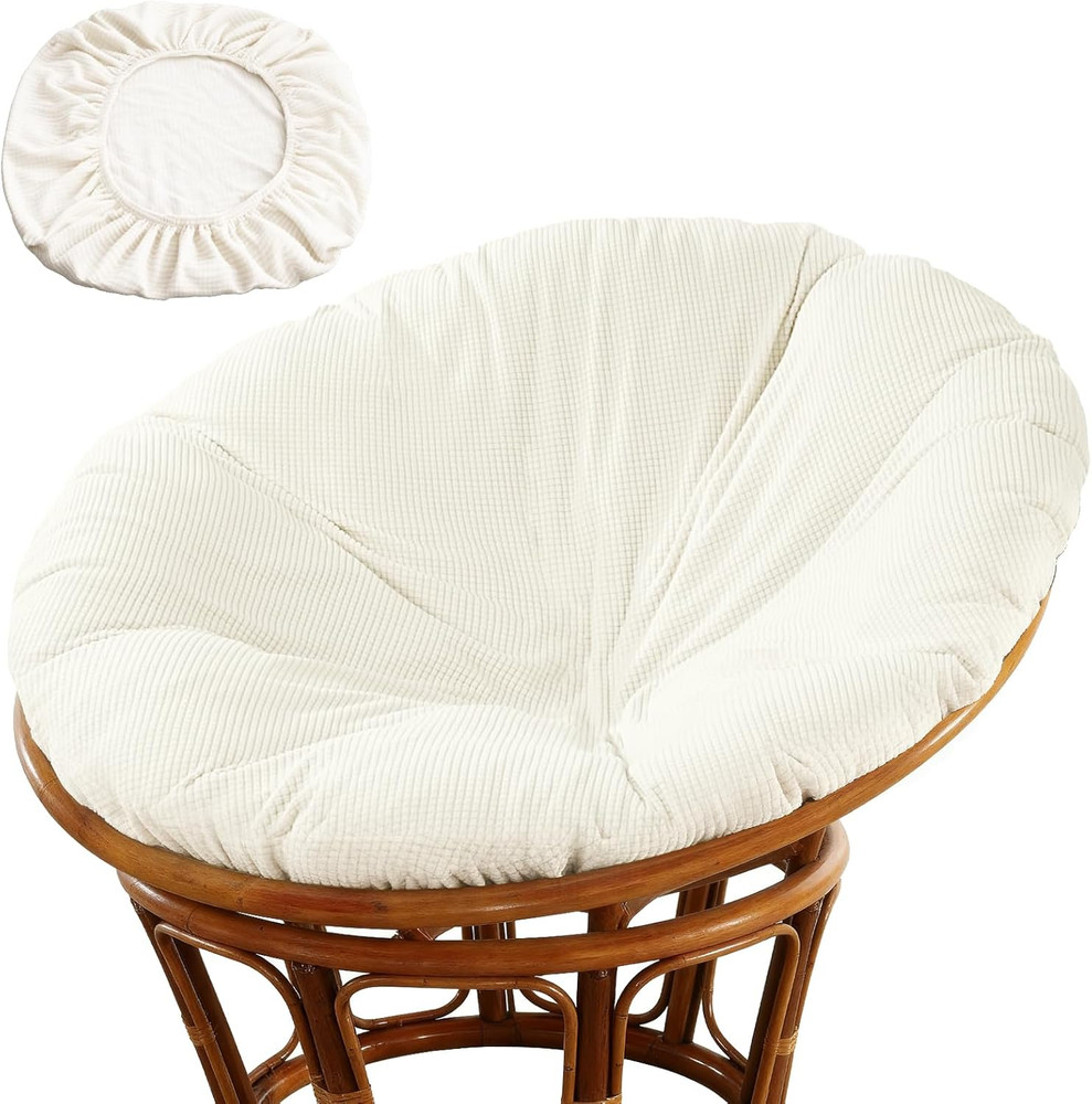Papasan Chair Cushion Cover, 55″ X 55″ Soft Plush Fleece Slipcover Only, Removab