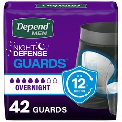 Depend Men’s Guards Incontinence Pads Overnight Absorbency 42 Count