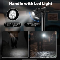 Ergonomic LED Walking Cane with Wrist Strap