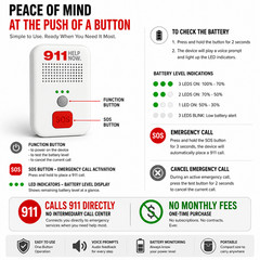 911 Help Now Emergency Pendent – No Monthly Fees Ever – New 2026 Model