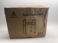 Agrish Stand Alone Toilet Safety Rails – Adjustable Width & Height Fit Any To…
