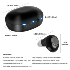1 Pair Rechargeable Hearing Amplifier Hearing Aids Ear High-Power ITE US