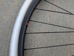Out Front Shadow Spoke Wheelchair Wheel Pair 22″ 501mm Solid Tire Alum Handrim