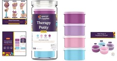 Vibrant Unicorn Colors Therapy Putty Set – 4 Strengths for Hands & Stress Relief