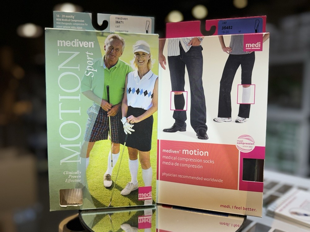 Mediven Motion Compression Sport Socks 16-20 mmHg – Black or White – Sizes –