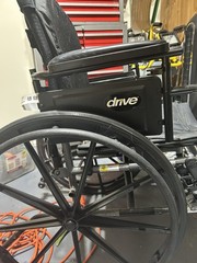 Drive Medical Black Folding Transport Wheelchair with Full Arms