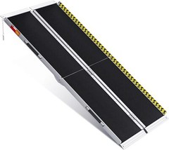 6 FT Folding Aluminum Wheelchair Ramp Portable Mobility Scooter Non-Slip 600 LBS