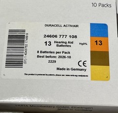 Duracell Size 13 Activair PR48 Hearing Aid Batteries (80 Pack) Exp 10/2026