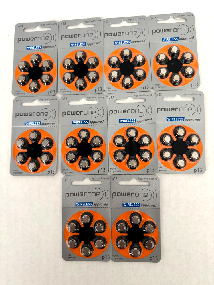 Power One p13 Hearing Aid Batteries, Pack of 60, EXP 05/2024 Germany-
