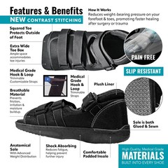 Post Op Shoe – Adjustable Orthopedic Walking Shoe for Women & Men – Square Op…