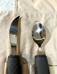Adaptive Silverware 4 Pc For Elderly Arthritis Medium Weight 3.35 oz- Bunmo