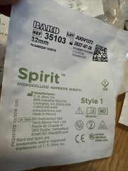 Lot Of 132 BARD SPIRIT 32mm Style 1 Hydrocolloid Adhesive Sheath 7/2028