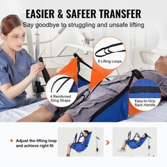 Uimoso Patient Lift Sling with Head Support Large-Size U Shape Divided Leg Sling