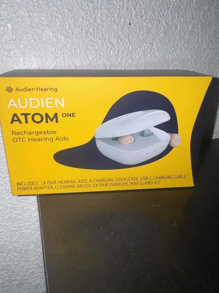 Audien Hearing Atom One OTC Rechargeable ITE Digital Hearing Aids, 4 Settings
