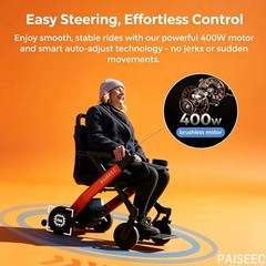 2in1 Foldable Electric Wheelchair 400W Intelligent Powerchair Rollator 300lbs