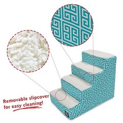 Majestic Pet 4 Step Portable Dog Stairs For Small Dogs To Get On Bed Supports