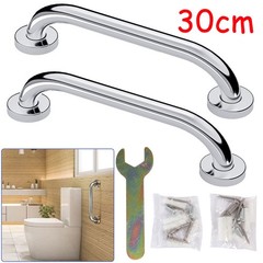 2PC Bathroom Shower Grab Bar Handle Safety Hand Rail Support Bar Stainless Steel