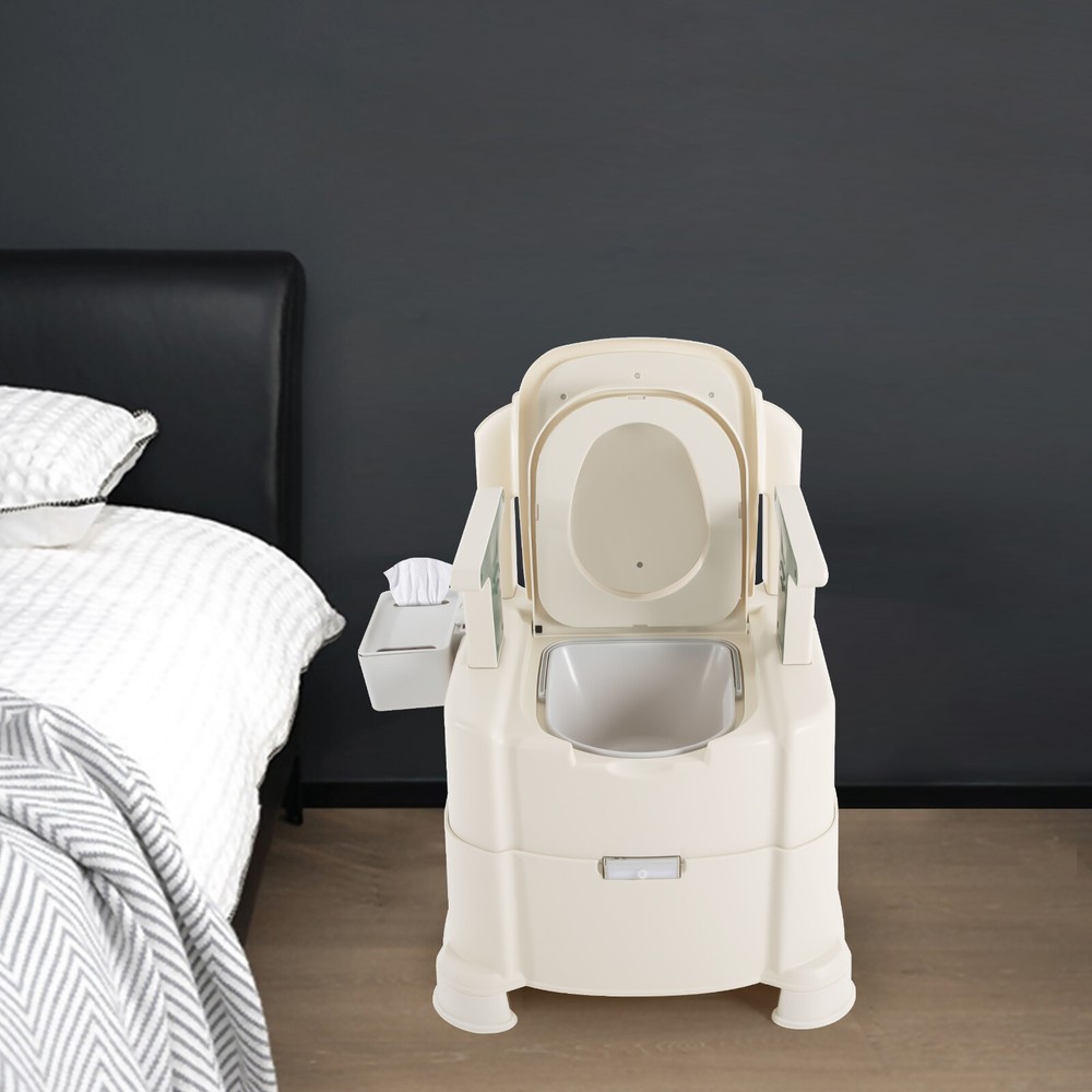 Portable Toilet Bedside Commode Floor Standing with Sensor Night Light BH-135 US