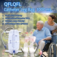 Leg Bag 1000mL/33.8oz – Urinary Catheter for Men, Women，Foley Catheter Leg Ba…
