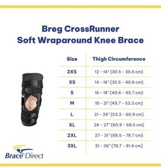 Breg CrossRunner Large Soft Wraparound Knee Brace with Straps Adjustable Support