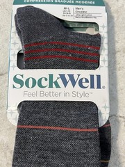 SockWell Circulator Men’s Moderate Graduated Compression Socks Charcoal Sz M-L