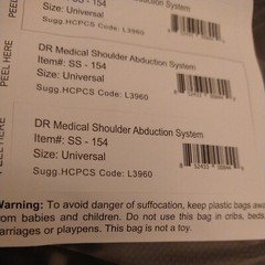 DR Medical Shoulder Abduction System SS-154 Universal Brace – Black – NEW