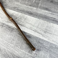 Natural Hardwood Walking Stick Cane Rustic Handcrafted Hiking Staff 34 Inch Bark