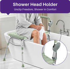 KEKOY Tub Transfer Bench Shower Chair Adjustable 400lb Non-Slip Green