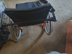 Quickie M6 Manual Wheelchair Orange/Black w/ JAY Fusion Cushion, Seat Belt