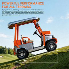 1800W 2-Seater Electric Golf Cart 35 Miles 800lbs Capacity 24mph with Canopy