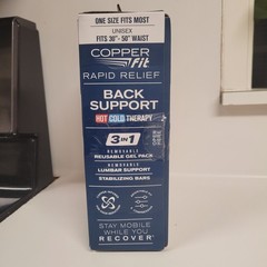 Copper Fit Rapid Relief Back Support Adjustable Fit Hot Cold Therapy OPEN BOX