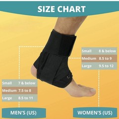（Size M) Lace Up Ankle Brace Support for Men & Women Adjustable Ankle Stabilizer