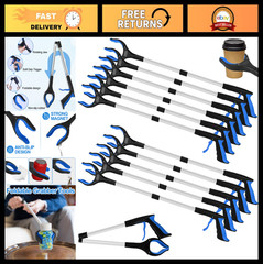 12-Piece Heavy-Duty Trash Grabber Tool Set – 32″ Telescopic Ergonomic Handle, No