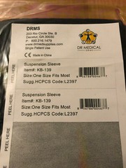 Dr Medical DRMS # KB-139 Suspension Sleeve, One size fits most, Black