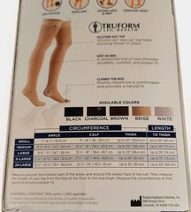 Truform Compression Thigh High Stockings 20-30 mmHg FIRM 8868 Size Medium Black