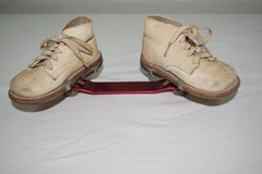 Adjustable Children’s Clubfoot Aluminum Brace with Vintage White Leather Shoes