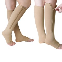 20-30mmHg Graduated Stockings – Nylon Zipper Compression Socks For Mens Womens